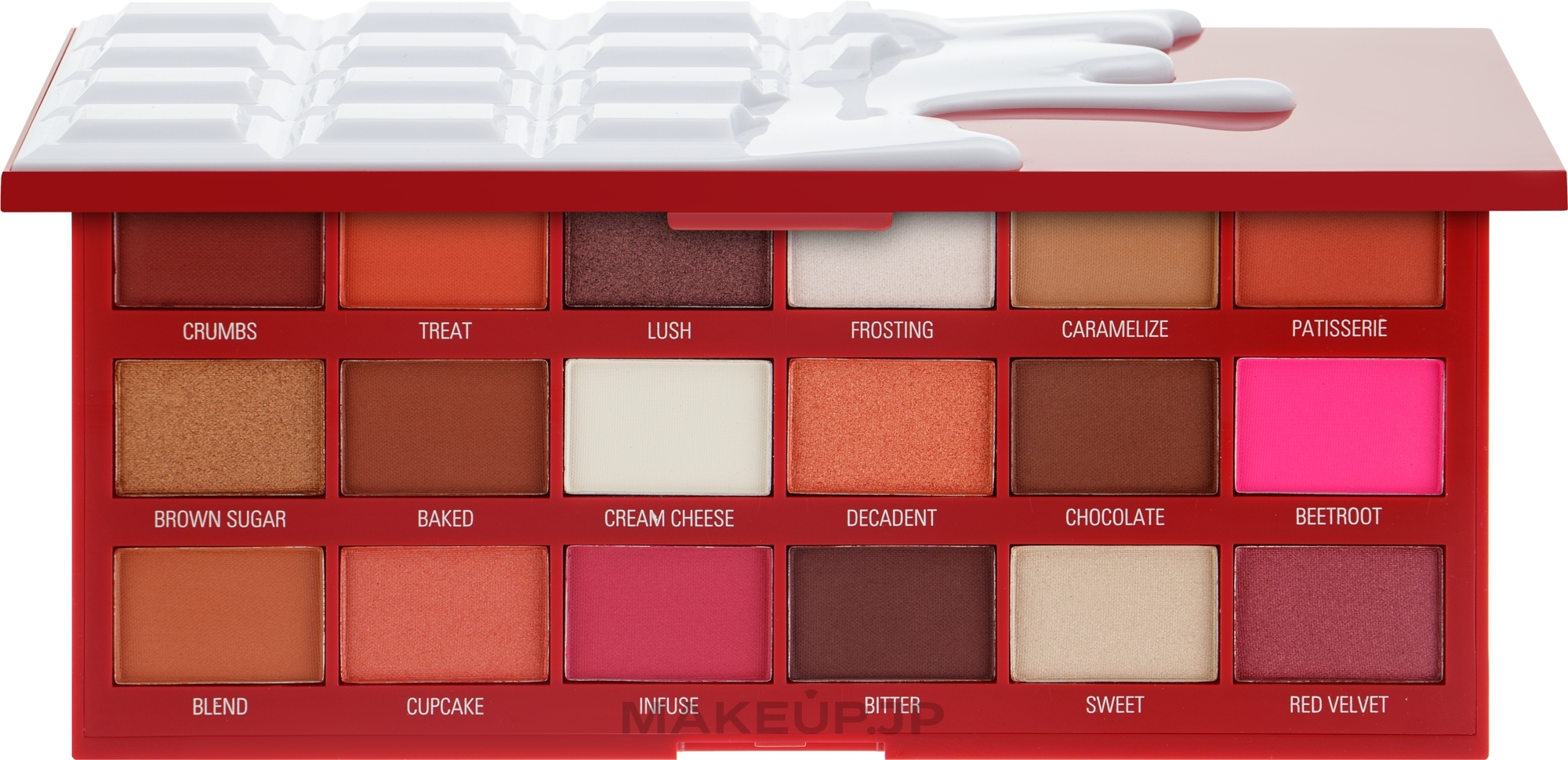 Eyeshadow Palette - I Heart Revolution Eyeshadow Chocolate Palette Red Velvet — photo 18 g