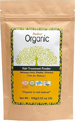 Organic Hair Powder - Radico Organic Amla Reetha Shikakai Hair Tretment Powder — photo N2