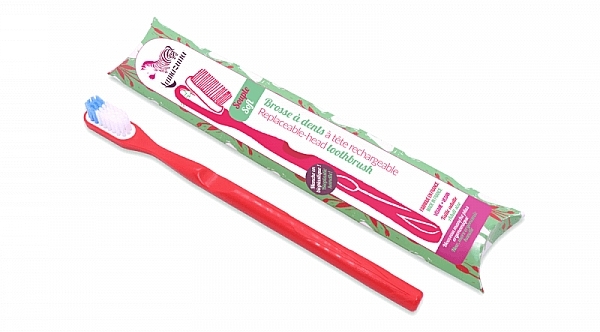 Bioplasty Toothbrush with Replaceable Head, medium, red - Lamazuna Toothbrush — photo N2