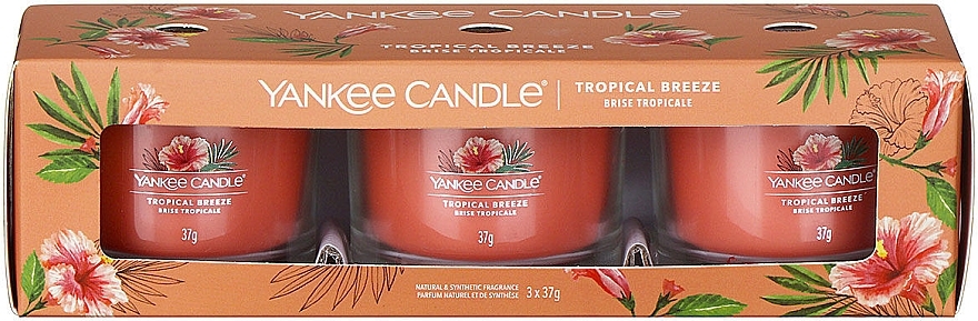 Scented Candle Set "Tropical Breeze" - Yankee Candle Tropical Breeze (candle/3x37g) — photo N5