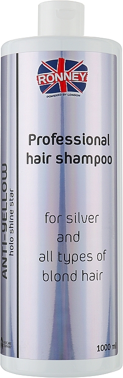 Shampoo for Blonde, Bleached & Grey Hair - Ronney Professional Holo Shine Star Anti-Yellow Shampoo — photo N1