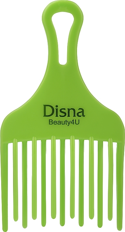 Afro Hair Comb PE-401, 18.2 cm, lime green - Disna Ahuecador Comb — photo N1