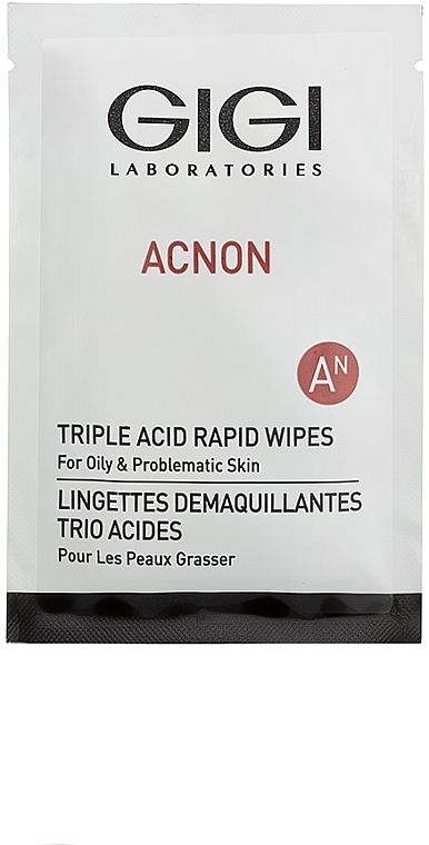 Facial Wet Wipes - Gigi Acnon Triple Acid Rapid Wipes — photo N1