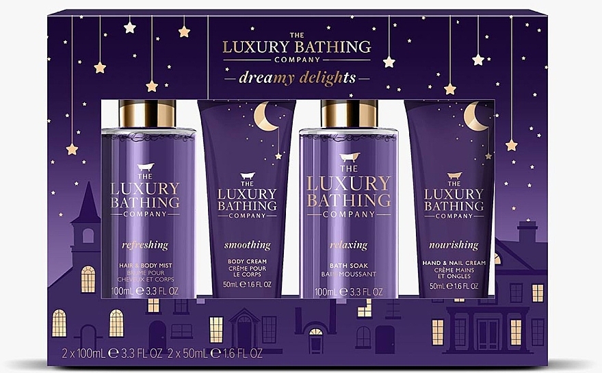 Set - Grace Cole The Luxury Bathing Dreamy Delights Set (bath/foam/100ml + b/cr/50ml + h/cr/50ml + b/spray/100ml) — photo N1