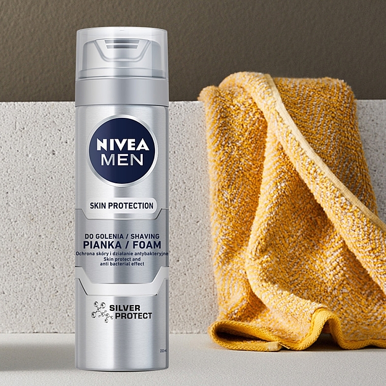 Antibacterial Shaving Foam "Silver Protection" - NIVEA MEN Silver Protect Shaving Foam — photo N2