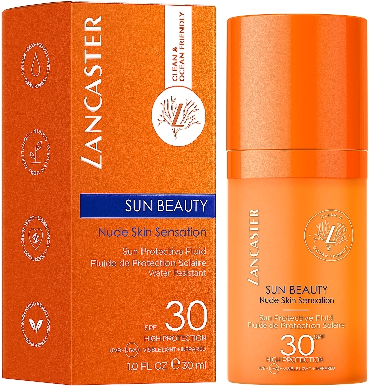 Facial Sun Fluid - Lancaster Sun Beauty Nude Skin Sensation Sun Protective Fluid SPF30 — photo N2