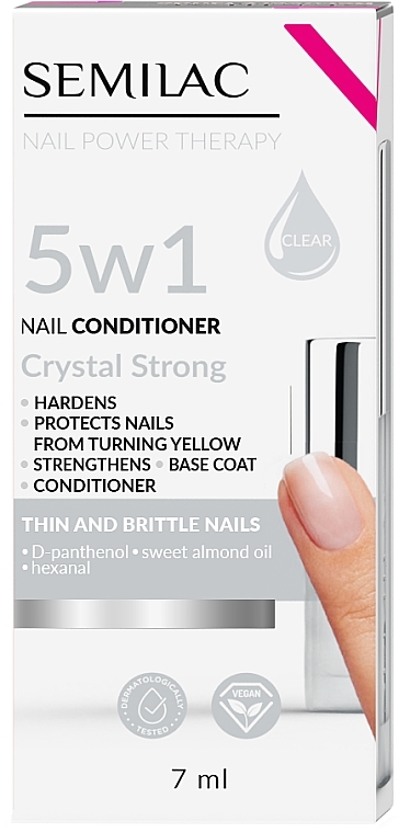 Nail Conditioner - Semilac Nail Power Therapy 5 In 1 Crystal Strong — photo N1