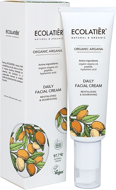 Regeneration & Nourishment Day Face Cream - Ecolatier Organic Argana Daily Facial Cream — photo N1