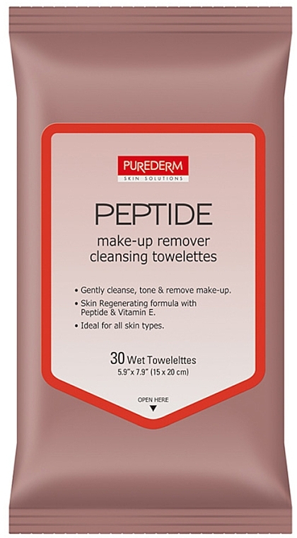 Peptide Makeup Remover Wipes - Purederm Peptide Make-Up Remover Cleansing Towelettes — photo N1