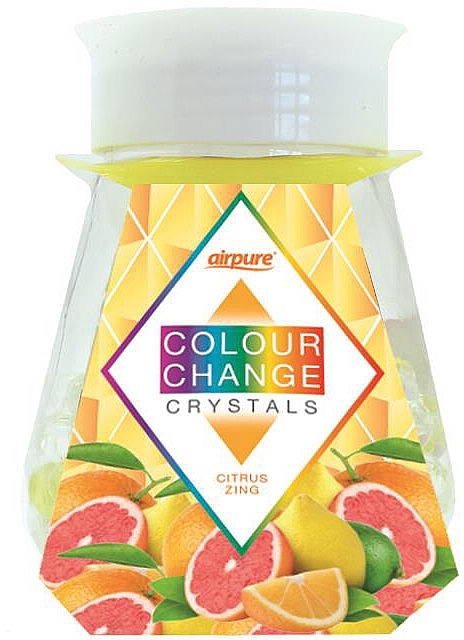 Crystals Citrus Zing Gel Air Freshener - Airpure Colour Change Crystals Citrus Zing — photo N1
