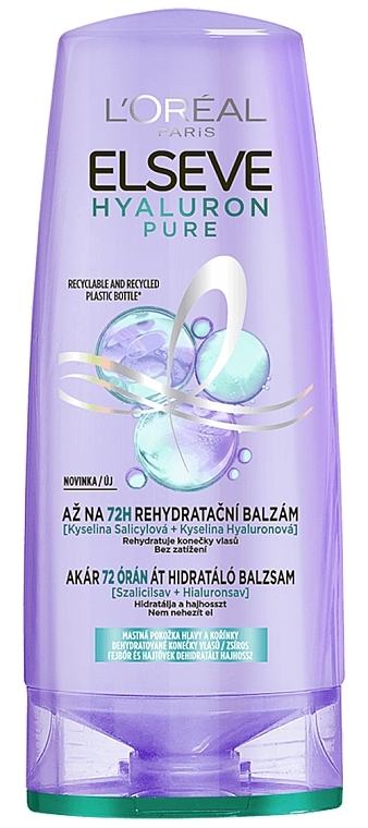 Repairing Conditioner with Salicylic & Hyaluronic Acids - L'Oreal Paris Elseve Hyaluron Pure — photo N1