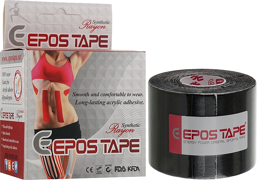 Black Kinesio Tape - Epos Tape Rayon — photo N2