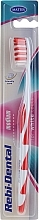 Rebi-Dental M57 Toothbrush, medium, white-red - Mattes Rebi-Dental Medium Tothbrush — photo N1