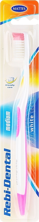 Rebi-Dental M46 Toothbrush, medium, pink - Mattes — photo N1
