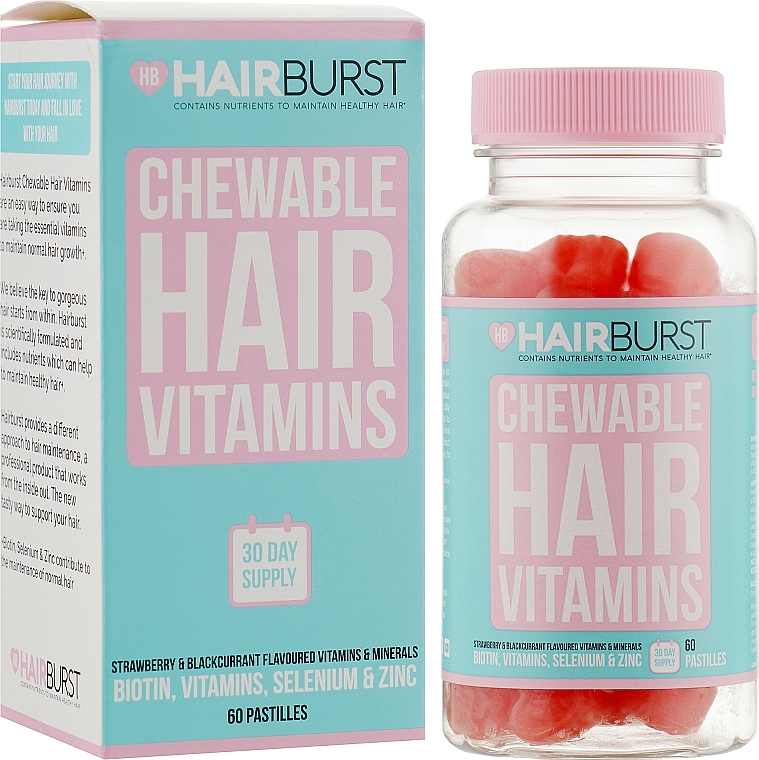 Healthy Hair Vitamins, 60 pastilles - Hairburst Chewable Hair Vitamins — photo N2