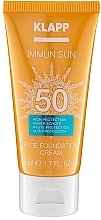 Fragrances, Perfumes, Cosmetics Sun Face Foundation Cream SPF 50 - Klapp Immun Sun Face Foundation Cream SPF50