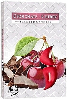 Chocolate Cherry Tea Light Set - Bispol Chocolate Cherry Scented Candles — photo N1