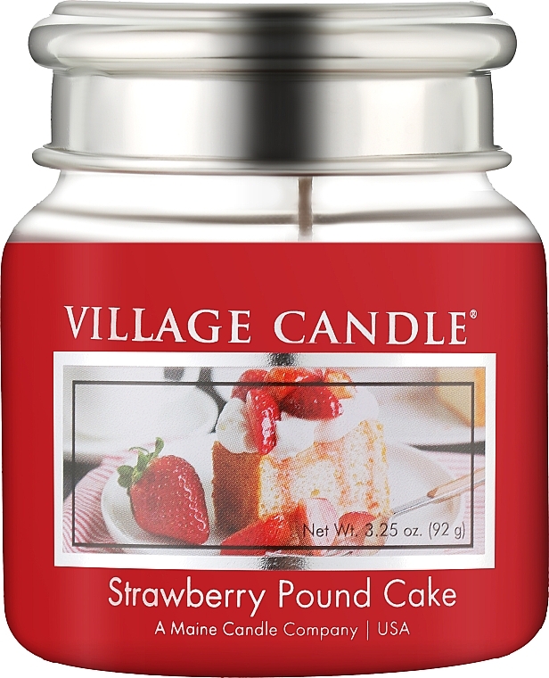 Scented Candle in Jar "Strawberry Pie" - Village Candle Strawberry Pound Cake — photo N1