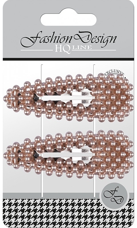 Automatic Hair Clip, pearl rose gold, 2 pcs - Top Choice Fashion Design — photo N1
