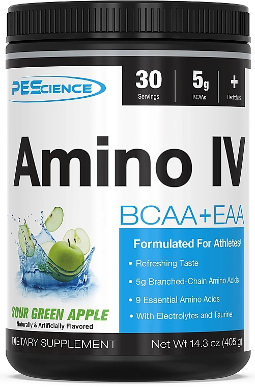 Green Apple Dietary Supplement - PeScience Amino IV Sour Green Apple — photo N1