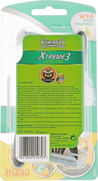 Disposable Shaving Razors, 4+2 pcs. - Wilkinson Sword Xtreme 3 Sensitive — photo N8