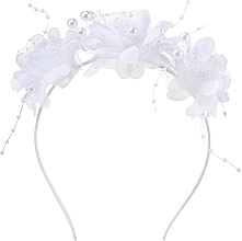 Fragrances, Perfumes, Cosmetics Hair Hoop, white with flowers - Donegal