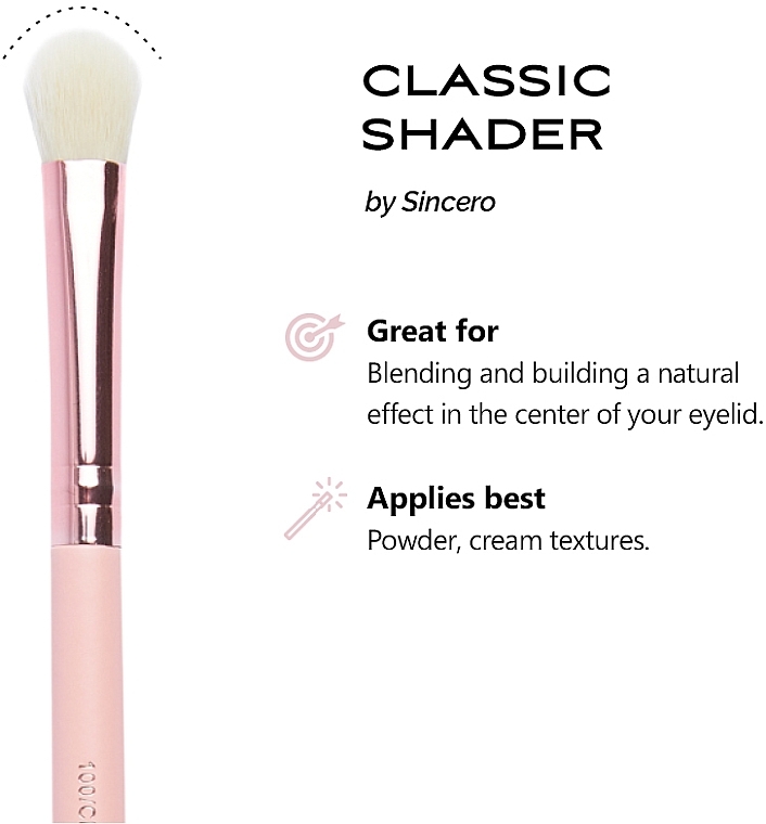 Eyeshadow Flat Brush - Sincero Salon Classic Shader Brush — photo N2