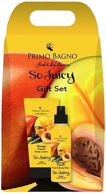 Mango & Peach Set - Primo Bagno Mango Peach Gift Set (b/lot/150ml + h/b/mist/150ml) — photo N1