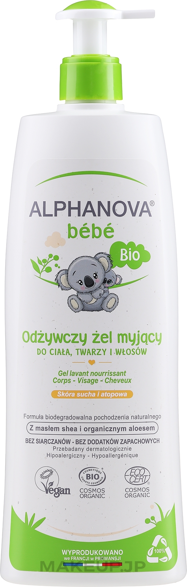 Cleansing Hair and Body Gel for Dry Skin - Alphanova Bebe Nourishing Wash Gel — photo 500 ml