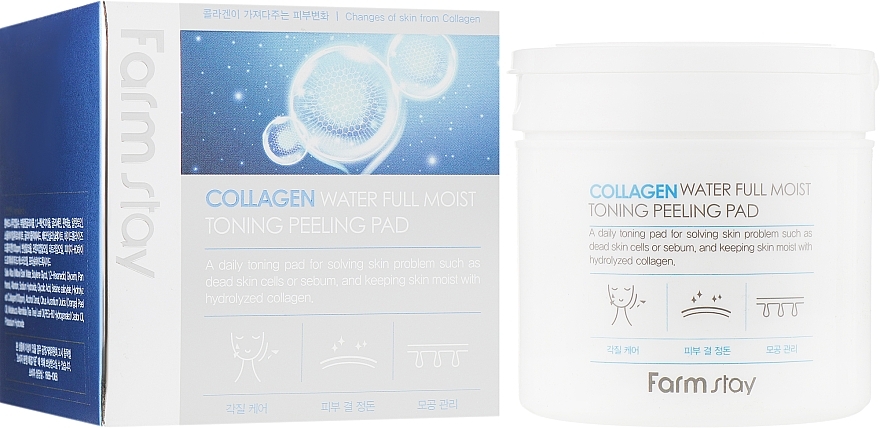 Collagen Toning Peeling Pads - FarmStay Collagen Water Full Moist Toning Peeling Pad — photo N3