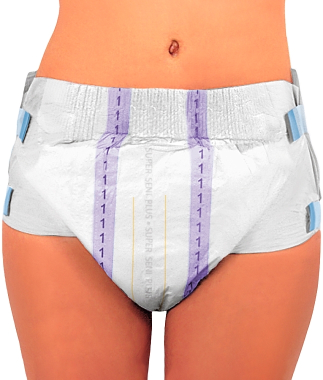 Super Seni Plus Adult Diapers, 100-150 cm - Seni Medium Large 3 Fit & Dry  — photo N3