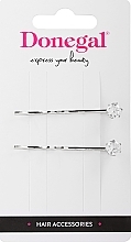 Fragrances, Perfumes, Cosmetics Hairpins FA-5692, 2 pcs, silver with crystal - Donegal