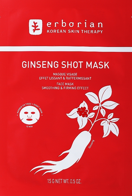 Restoring Sheet Face Mask "Ginseng" - Erborian Ginseng Shot Mask — photo N1