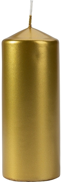 Cylindrical Candle 60x150 mm, gold metallic - Bispol — photo N1