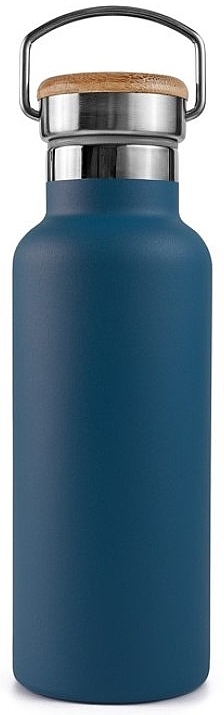 Stainless Steel Thermal Bottle with Bamboo Cap, 1000 ml, blue - Bambaw — photo N1