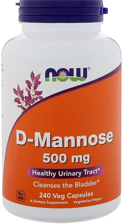 Dietary Supplement, 240 capsules - Now Foods D-Mannose — photo N1