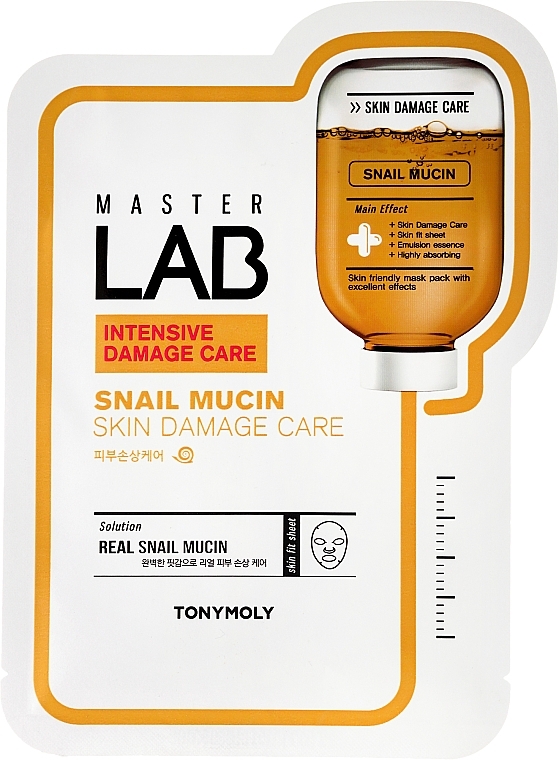 Snail Mucin Facial Sheet Mask - Tony Moly Master Lab Snail Mucin Mask — photo N2