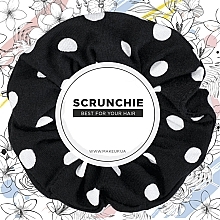 Fragrances, Perfumes, Cosmetics Knit Fashion Hair Scrunchie, Black & White Polka Dot - MakeUp