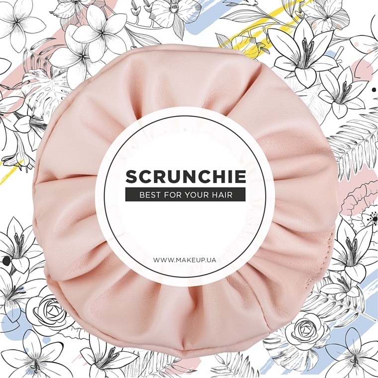 Faux Leather Classic Scrunchie, peach - MAKEUP Hair Accessories — photo N1