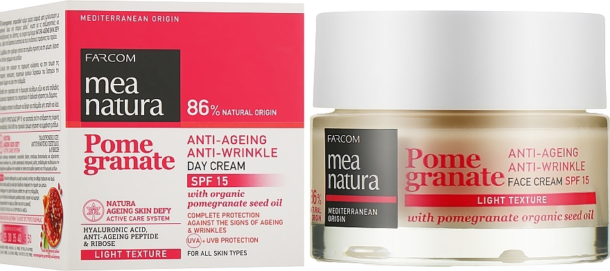 Anti-Aging Face Cream SPF15 - Mea Natura Pomegranate Anti-Ageing Face Cream Light Texture — photo N2