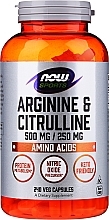Fragrances, Perfumes, Cosmetics Arginine & Citrulline Amino Acids - Now Foods Arginine & Citrulline Sports