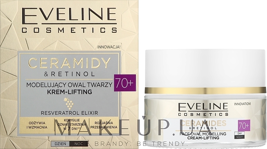 Face Lifting Cream 70+ - Eveline Cosmetics Ceramidy & Retinol — photo N2