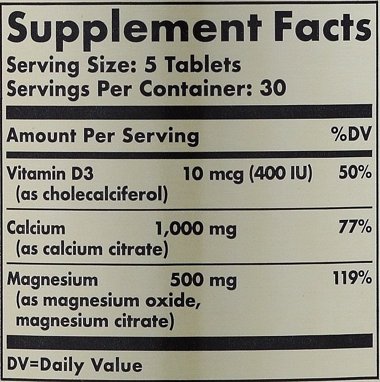 Dietary Supplement "Calcium, Magnesium with Vitamin D3" - Solgar Calcium Magnesium with Vitamin D3 — photo N11