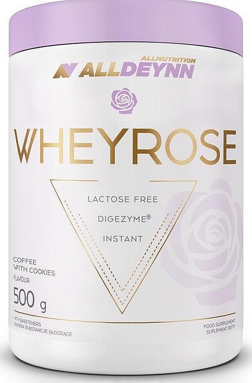 Digestive Enzyme Protein 'Coffee with Biscuits' - AllNutrition AllDeynn WheyRose Coffee With Cookies — photo N1