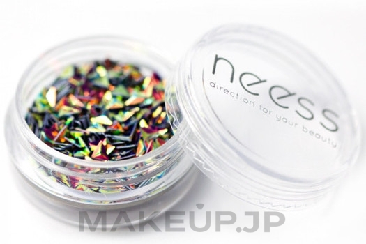 Nail Glitter, triangles - Neess Blink Effect Jet Decoration — photo Golden Green