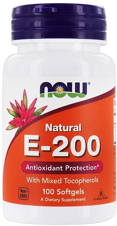 Vitamin E-200 Softgels - Now Foods Natural E-200 With Mixed Tocopherols Softgels — photo N2