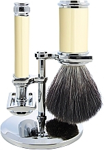 Fragrances, Perfumes, Cosmetics Shaving Set - Edwin Jagger Ivory & Chrome 3 Piece DE Set Black Synthetic