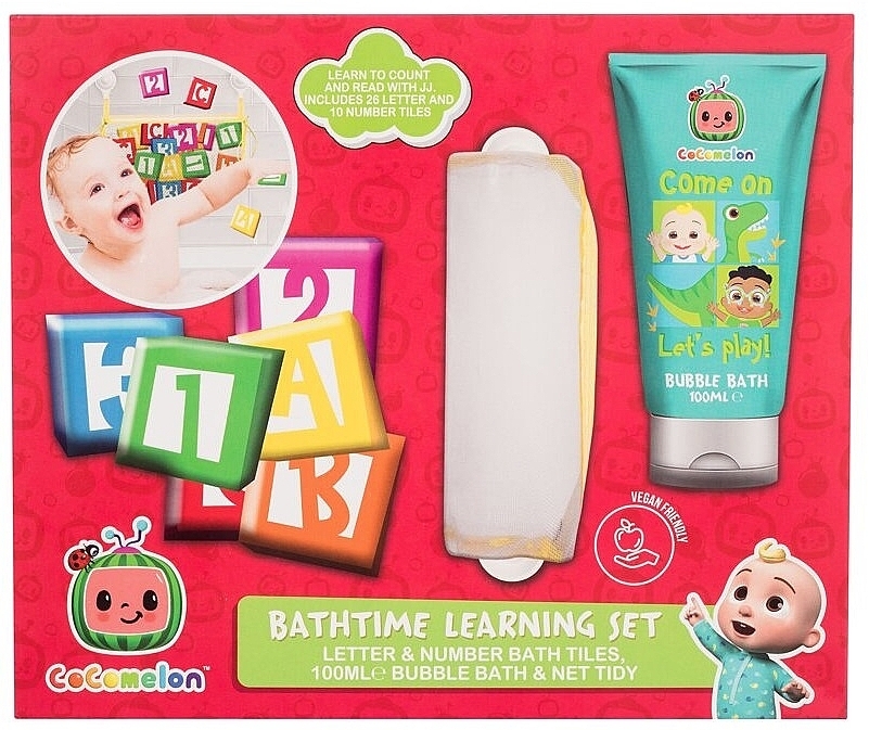 Set - Cocomelon Bathtime Learning Set (bubble/bath/100ml + toy + bag) — photo N1