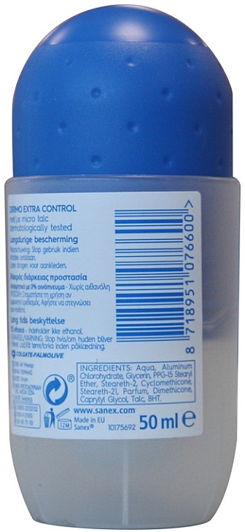 Roll-On Deodorant - Sanex Dermo Extra Control 48h Antiperspirant Roll On — photo N12