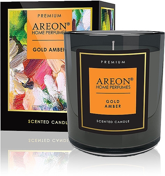 Scented Candle - Areon Home Perfumes Premium Gold Amber Scented Candle — photo N1